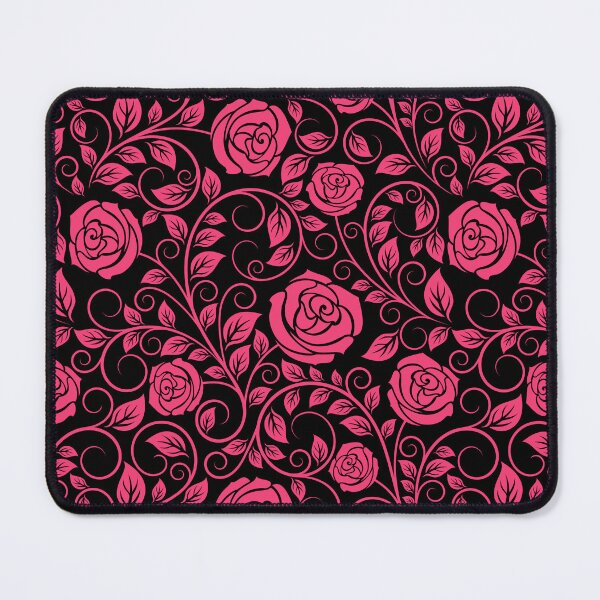 Item preview, Rose Flower Black Swirly Floral Pattern designed and sold by RihabPrint.
