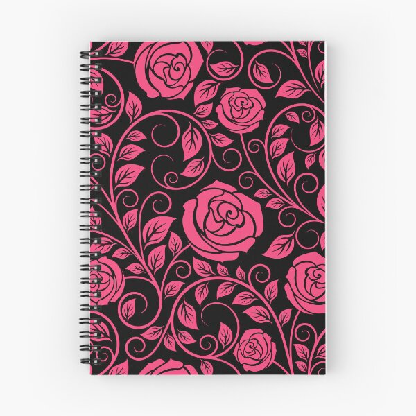 Item preview, Rose Flower Black Swirly Floral Pattern designed and sold by RihabPrint.