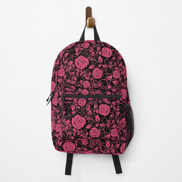 Item preview, Rose Flower Black Swirly Floral Pattern designed and sold by RihabPrint.