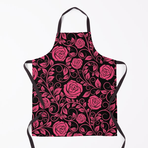 Item preview, Rose Flower Black Swirly Floral Pattern designed and sold by RihabPrint.