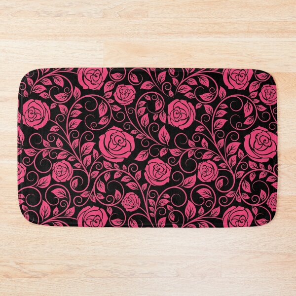 Item preview, Rose Flower Black Swirly Floral Pattern designed and sold by RihabPrint.
