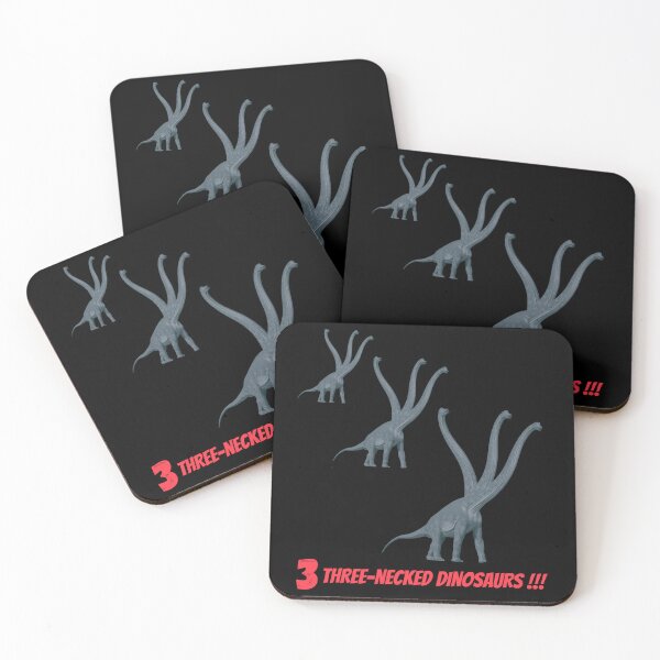 Item preview, 3 three-necked dinosaurs (in black) designed and sold by CosmicStory.