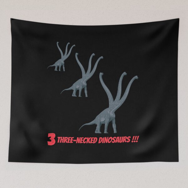 Item preview, 3 three-necked dinosaurs (in black) designed and sold by CosmicStory.