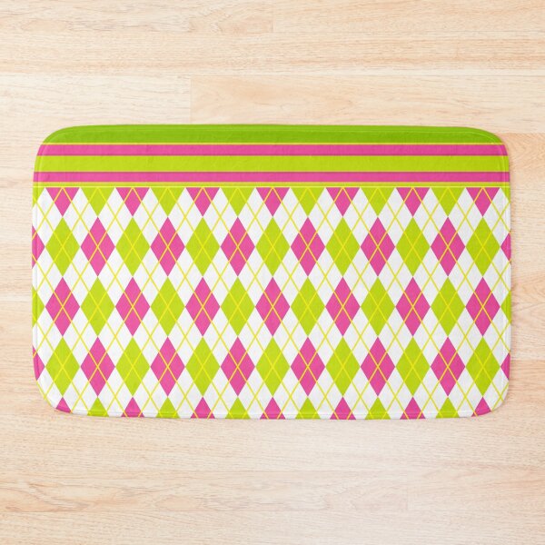 Item preview, Argyle Pattern Print Magenta Pink Gold White Green Lime Vintage Retro Atomic Age Mid Mod Golf Punk designed and sold by Shayna Westfall.
