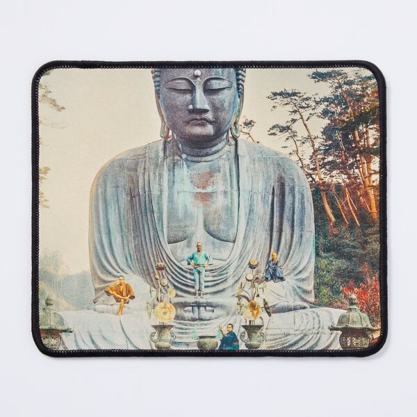 Item preview, The Bronze Buddha at Kamakura, Hand–colored Albumen Silver Print from Japan Photography designed and sold by BossyCatHome.