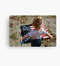 girl and saddle blanket Canvas Print
