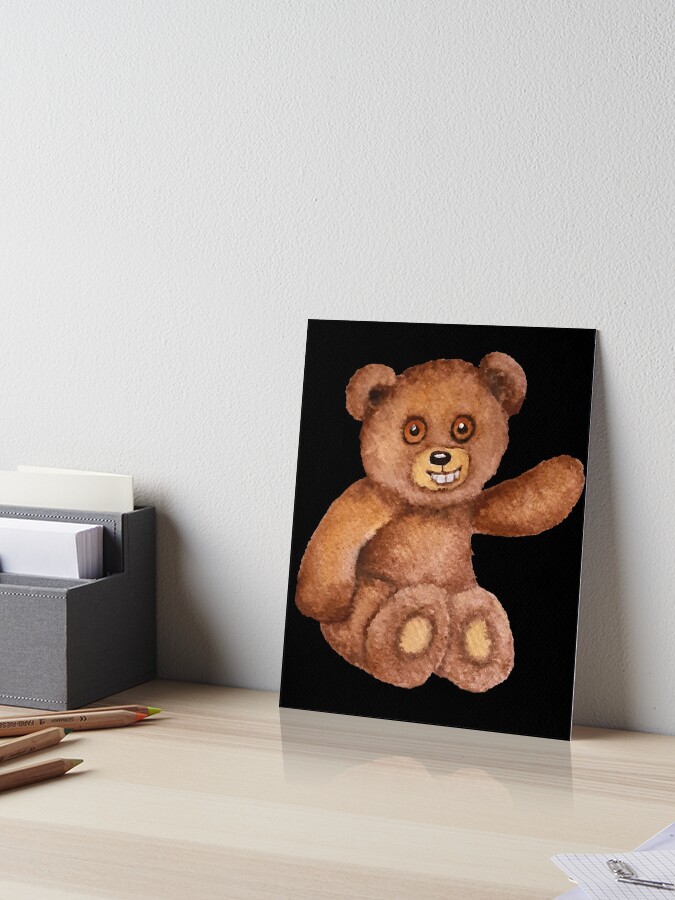 Cute smiling teddy bear with big teeth painted with watercolors Art Board  Print for Sale by AndrejaPrpic