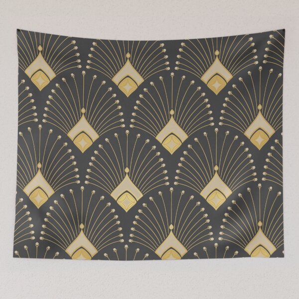 Item preview, Art Deco Gold Palm On Dark Background designed and sold by Vic Torys ☆.