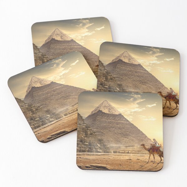 Item preview, Pyramids in Egypt  at sunset Poster Art designed and sold by LGMmugsdesign.