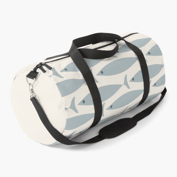 Item preview, Fish Stripe 6 - Minimalist Mid Century Modern Pattern in Cream and Light Blue-Grey designed and sold by kierkegaard.