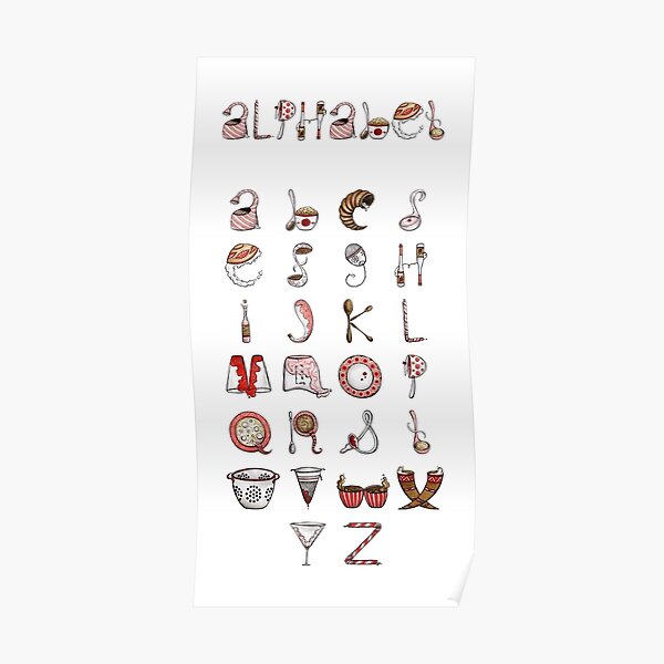 Spills & Spoons Alphabet Poster