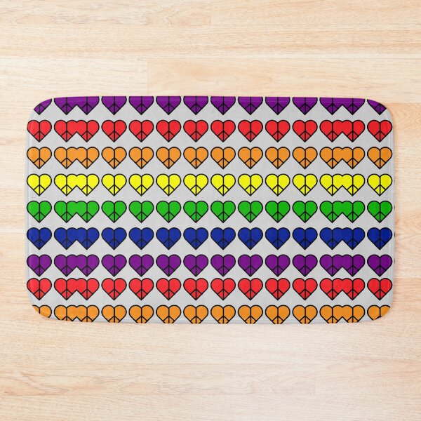Item preview, Heart shaped peace sign Pattern, grey background designed and sold by Colorful-Inspo.