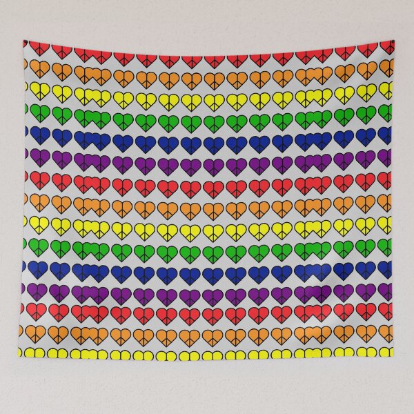 Item preview, Heart shaped peace sign Pattern, grey background designed and sold by Colorful-Inspo.