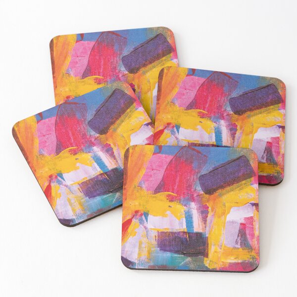 Item preview, Aesthetic pastel art pattern. Abstract painting. Blue, red,  yellow Liquid art designed and sold by AimiAesthetic.