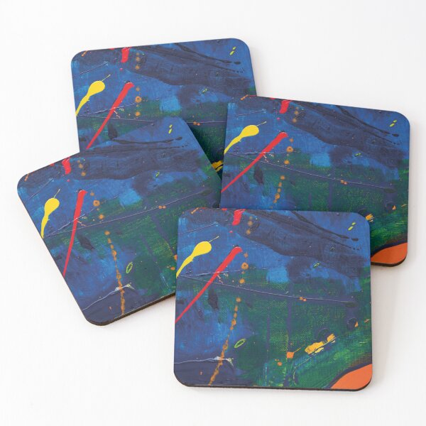 Item preview, Modern Aesthetic art pattern. Blue, red and yellow pastel painting. Liquid art designed and sold by AimiAesthetic.