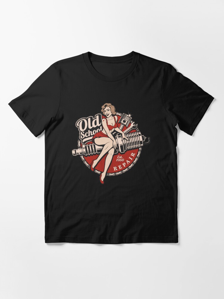 Old School Garage Pin Up T Shirt Von Blackrain1977 Redbubble