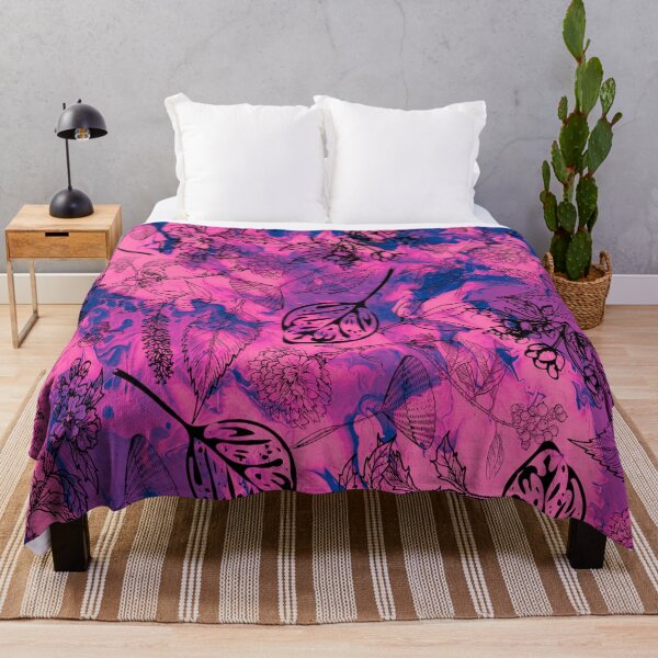 Item preview, Bold Black & Pink Swirly Floral Pattern designed and sold by LusDigiArt.
