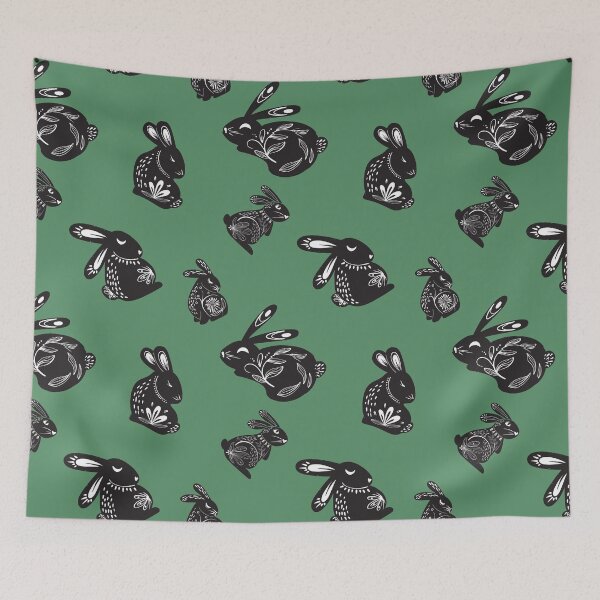 Item preview, Black Flower Bunnies designed and sold by CameleonDesign.