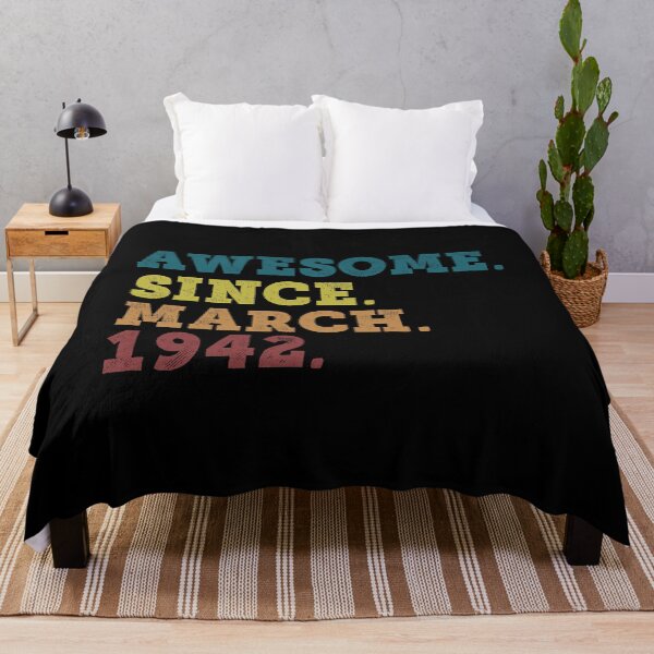 Item preview, Awesome Since March 1942 Retro Vintage 80th Birthday Gift designed and sold by designbychow.