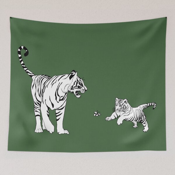 Item preview, A Tiger Watching its Cub Playing with a Butterfly designed and sold by Arkneer.