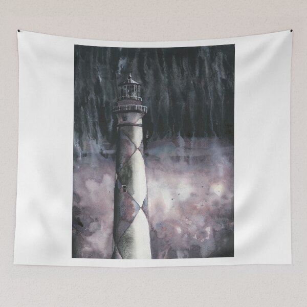 Item preview, Cape Lookout lighthouse in the Outer Banks, North Carolina.  Monochromatic B&W artwork Cape Lookout lighthouse OBX designed and sold by rfoxphoto.
