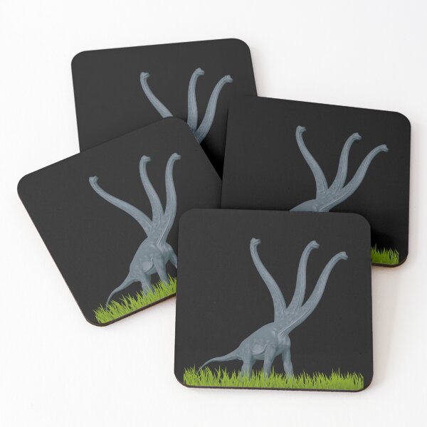 Item preview, Three-necked dinosaur (grass edition, in black) designed and sold by CosmicStory.