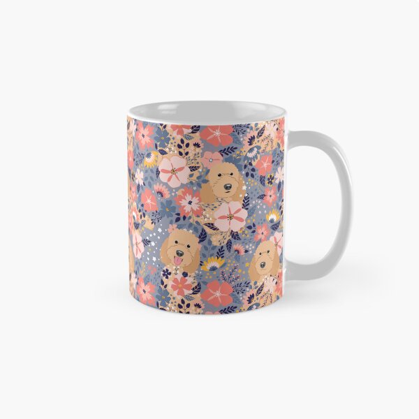 Item preview, Jardín de albaricoque Goldendoodle - Fondo gris designed and sold by Lulupainting.