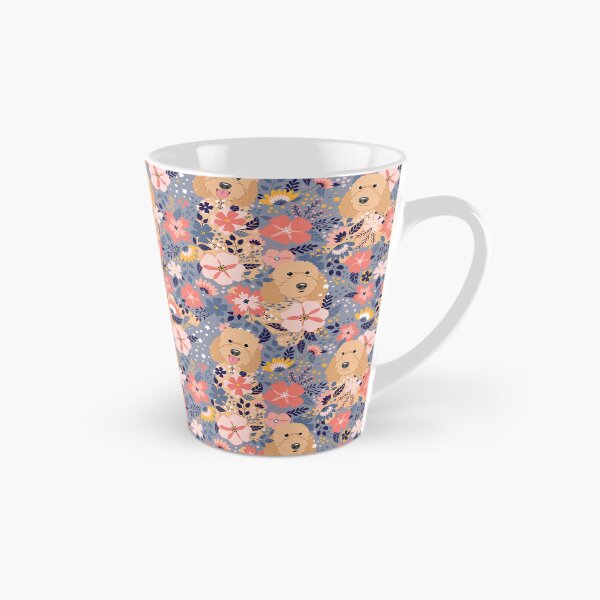 Item preview, Apricot Goldendoodle Garden - Gray Background designed and sold by Lulupainting.