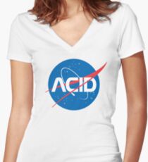 Camiseta entallada de cuello en V Ácido vs Nasa