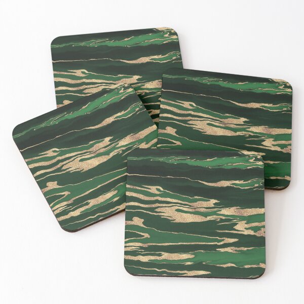 Item preview, Gold Green Marble Abstract Painting designed and sold by NdesignTrend.