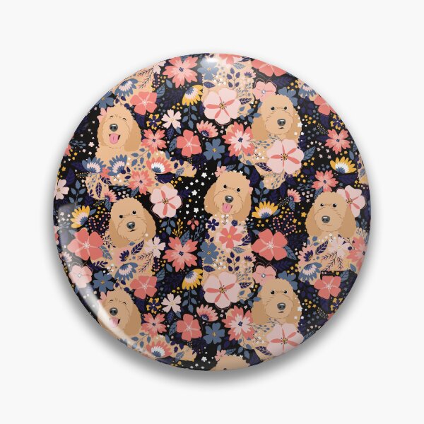 Item preview, Apricot Goldendoodle Garden - Black Background designed and sold by Lulupainting.