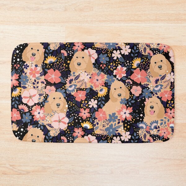 Item preview, Apricot Goldendoodle Garden - Black Background designed and sold by Lulupainting.