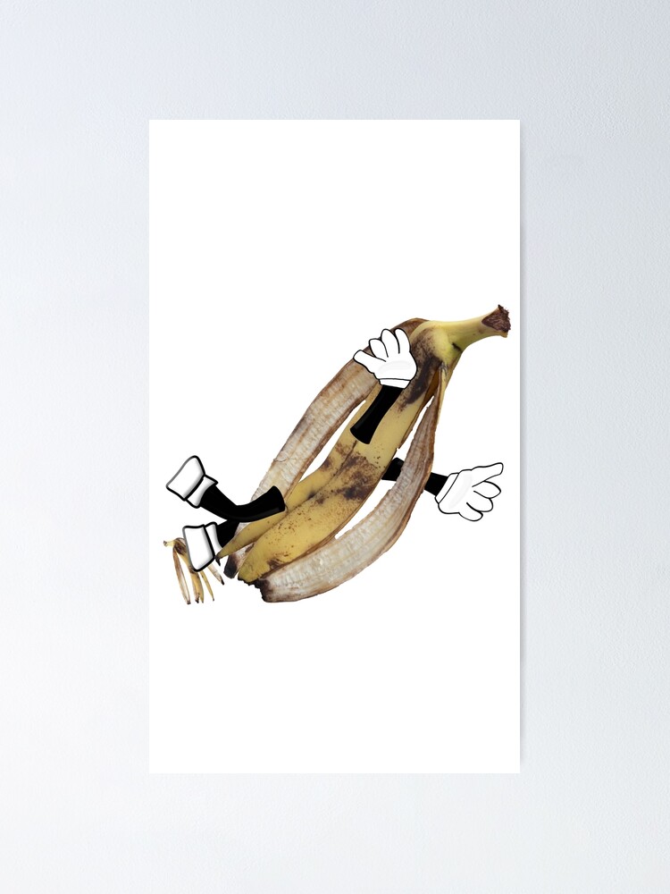 "Banana skin slipping up on a banana skin." Poster by funkyworm Redbubble