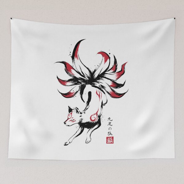Item preview, Kyūbi no kitsune sumi-e designed and sold by zoezowie79.