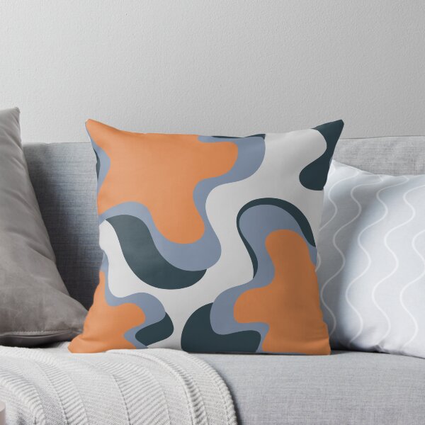 Item preview, Liquid Abstract Pattern Orange Blush Gray designed and sold by BeatrisVeres.