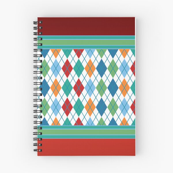 Item preview, Argyle Pattern Print Crimson Baby Blue Teal Gold White Green Red Vintage Retro Thigh High Striped Top Socks Leggings designed and sold by Shayna Westfall.