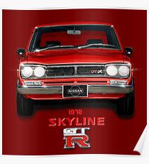 Póster 1972 Nissan Skyline GTR por MotorManiac.
