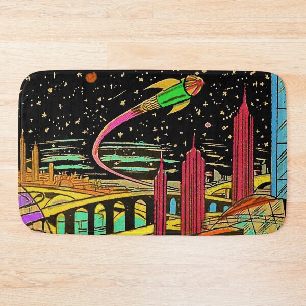 Item preview, Moonbase, Sky City, Outer Space, Rocketship, Sci-Fi, Science Fiction, Space City, Adromeda, Cartoon Space Base, Vintage Comics designed and sold by Nostrathomas66.
