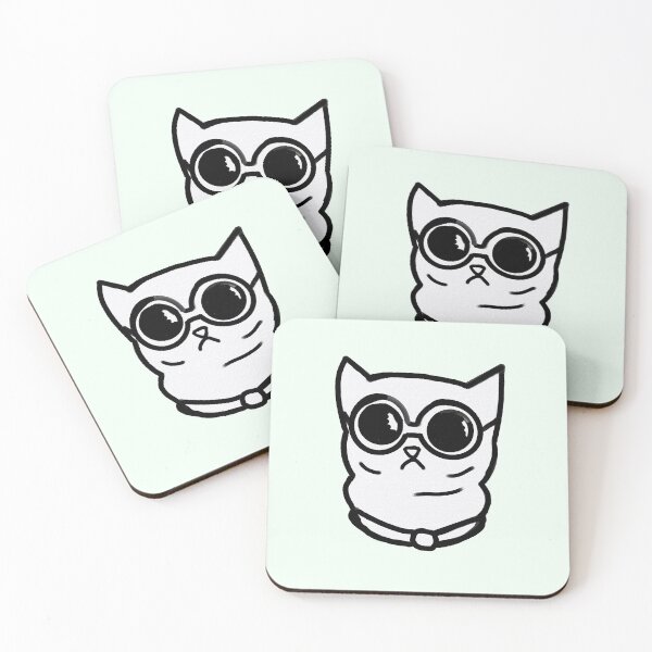 Item preview, nerd cat designed and sold by ventumpluviam.