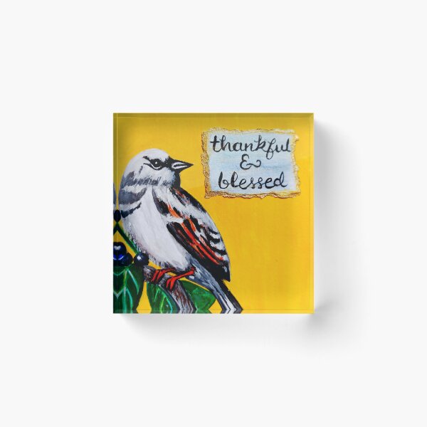 Item preview, THANKFUL AND BLESSED / BIRD PAINTING designed and sold by Dr. Diksha  Singh.