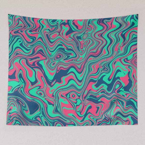 Item preview, Bold Neon Pink and Blue Abstract Swirl designed and sold by Saanis.