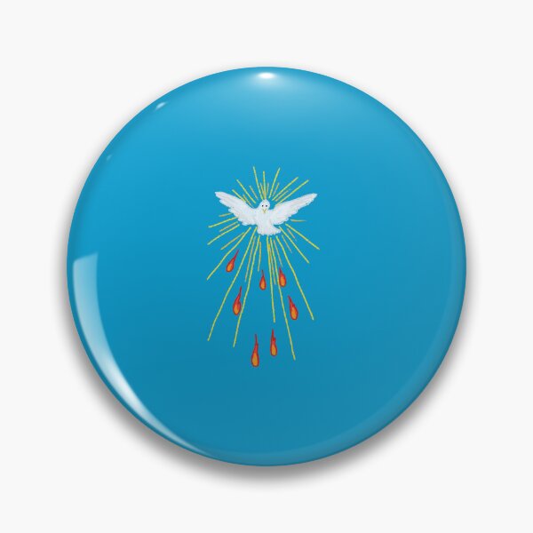 Aperçu de l'œuvre Confirmation Saint-Esprit Colombe avec 7 Dons (flammes de feu) créée et vendue par stickercircle.