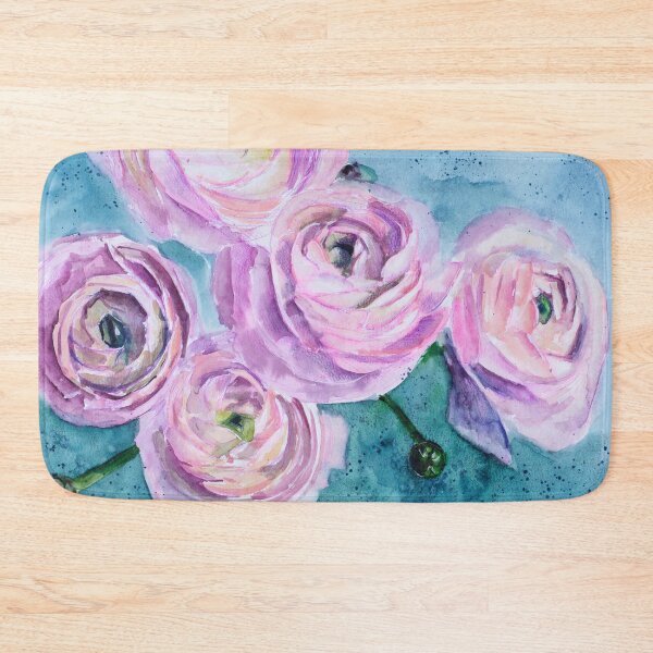 Item preview, Pink Ranunculus Flowers Watercolor Print designed and sold by NatalyMak.