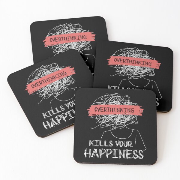 Item preview, Overthinking Kills Your Happiness - motivational quotes    designed and sold by QuriousShopp.