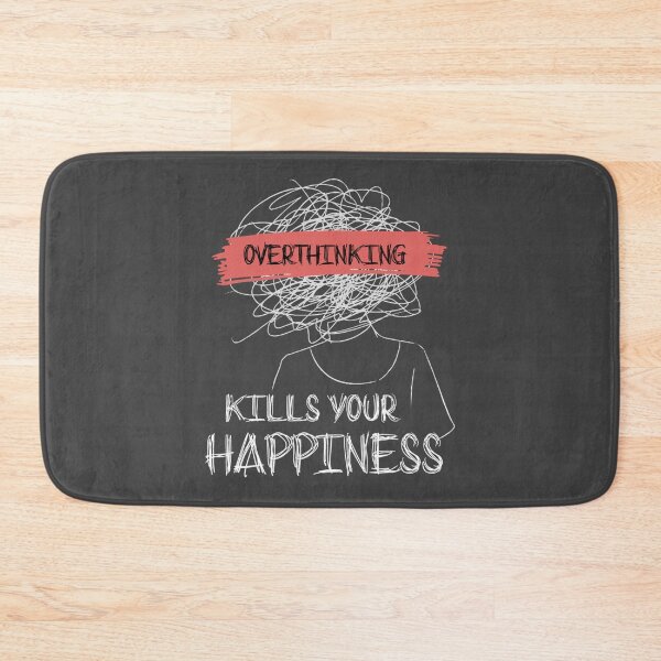 Item preview, Overthinking Kills Your Happiness - motivational quotes    designed and sold by QuriousShopp.