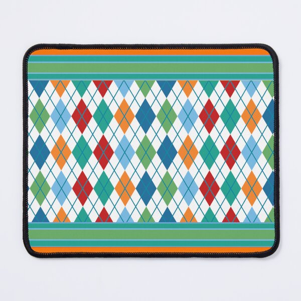 Item preview, Argyle Pattern Print Orange Red Baby Blue Teal Gold White Green Vintage Retro Thigh High Striped Top Socks Leggings designed and sold by Shayna Westfall.