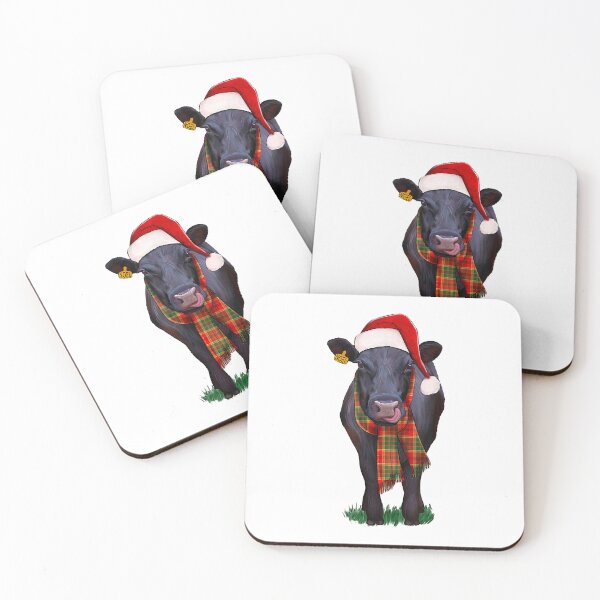 Item preview, Black Angus Cow Santa Hat Christmas designed and sold by douglasgary019.