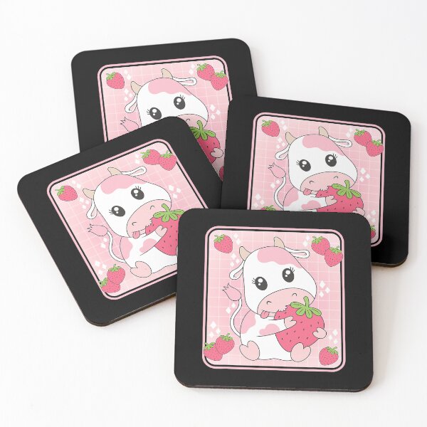 Item preview, Strawberry Milk Pink Cow Print Kawaii Aesthetic Animal designed and sold by douglasgary019.