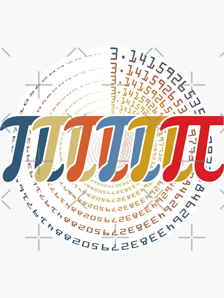 "Pi Day 2023 Celebration Vintage Spiral Pi Symbol 3.14" Sticker for