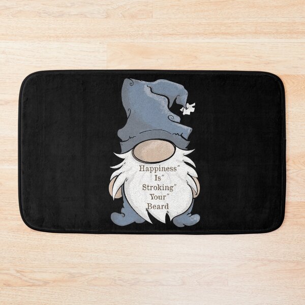 Item preview, Gnome cartoon, Happiness is stroking your beard, quote designed and sold by DebbieJoyArt.